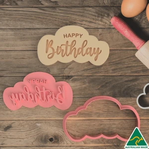 Happy Birthday 2 Cookie Cutter and Fondant Embosser - Picture 1 of 6