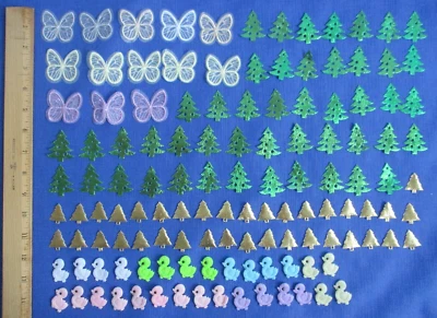 #68 Lot of 127 Assorted Trees Ducks Butterfly Gold Felt Applique Trim Mix Craft - Image 1 of 4