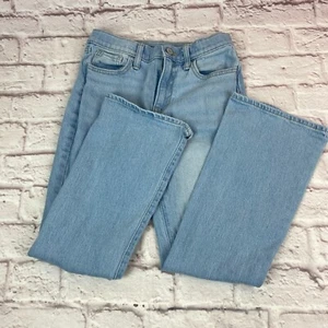 Old Navy Flare Jeans Girls Size 12 High Rise Distressed Faded Light Wash Denim - Picture 1 of 12