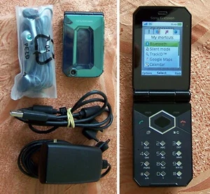 Rare Sony Ericsson F100i Jalou- Aquamarine Blue Glamour Flip mobile phone-ΝΟ t66 - Picture 1 of 12