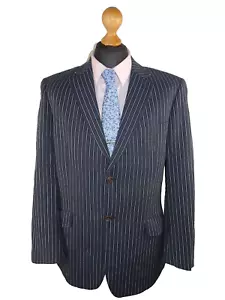 Chaqueta Blazer 42R Brook Taverner Para Hombres Azul y Blanco Rayas Algodón TALLA 42" Reg - Imagen 1 de 9