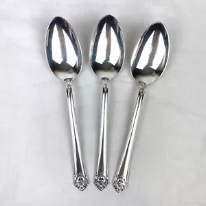 1847 Rogers Bros 1930s "Her Majesty" Silverplate Set of 3 Soup Tablespoon Spoons - Picture 1 of 7