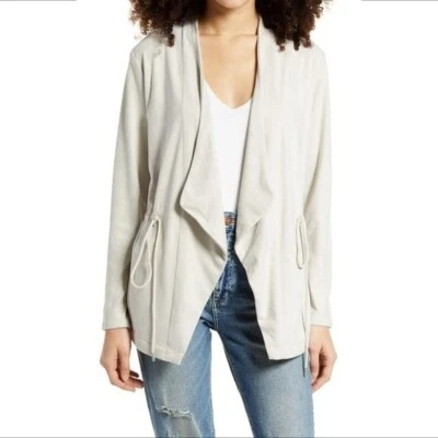 Blank NYC faux suede open front drape jacket blazer Ivory cream new Small - Image 1 of 4