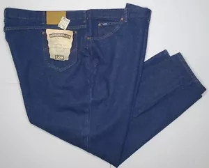Pantalones de mezclilla vintage nuevos con etiquetas Lee de ajuste regular para hombre 60x30 pierna recta lavado oscuro hechos en EE. UU. - Imagen 1 de 11