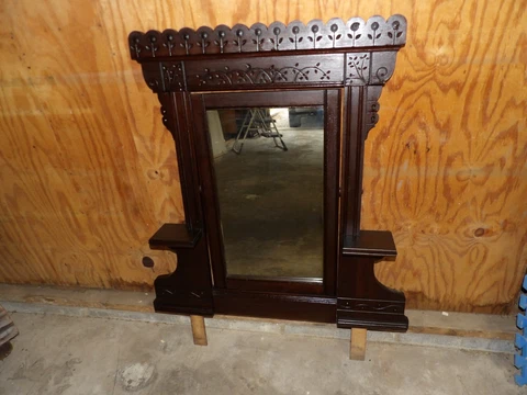 Antique 19th Century Eastlake Dresser Vanity Parlor Wall Mirror Only Repurpose Cover