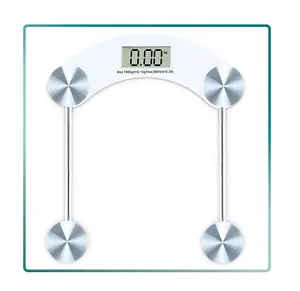 DIGITAL GLASS BATHROOM SCALES 180KG ELECTRIC LCD 33CM PLATFORM TO MEASURE WEIGHT - Picture 1 of 6