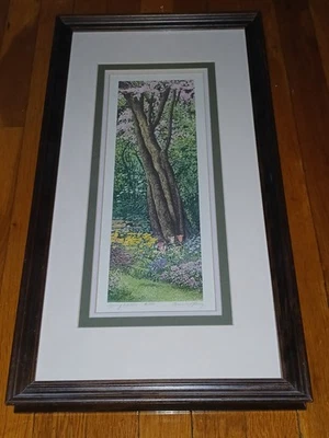Arnold Alaniz "Frühlingsgarten" signiert Original Lithographie gerahmt 86/350 - Bild 1 von 4