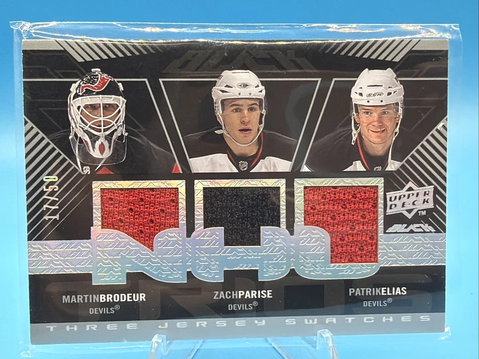 2008-09 UD Black Jerseys Trios Brodeur-Parise-Elias /50 NJ Devils - Image 1 of 2