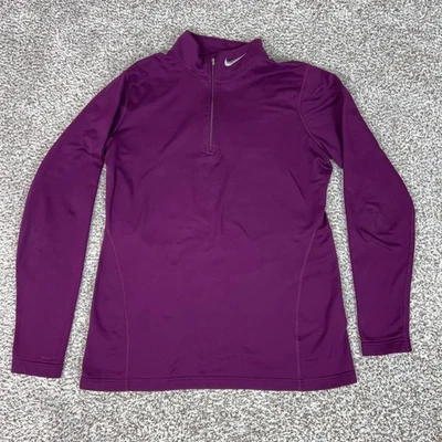 Nike Pullover Womens XL Purple Quarter Zip Nike FIT Dry Mock Neck Running Top - Image 1 of 4
