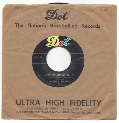 LOUIS PRIMA, "WONDERLAND BY NIGHT" - Image 1 of 3