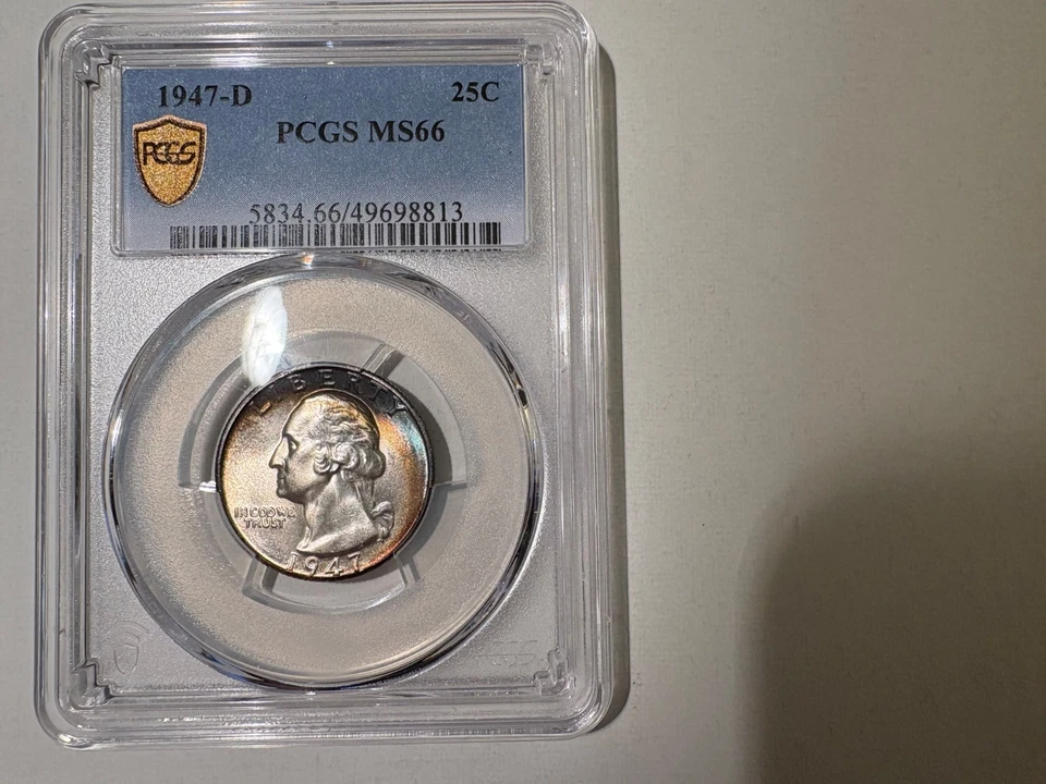 1947 D 25C Washington Quarter PCGS MS66 w/Some Peripheral Toning - Image 1 of 4