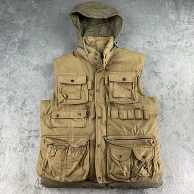 Vtg Polo Ralph Lauren Vest Men M Down Puffer Utility Cargo Gilet Shooting Fishin - Image 1 of 4