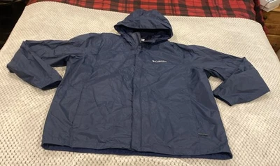 Columbia Chaqueta Impermeable Para Hombre 2XL Con Capucha Omni Tech Azul Equipo Exterior Foto 1 de 4