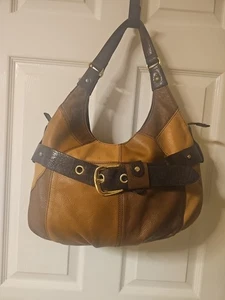 Borsa a mano vintage anni 80, 90 Etienne Aigner grande in pelle colorblock hobo - Foto 1 di 13