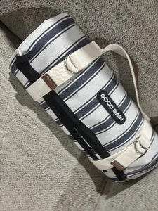 Good Gain Picnic Blanket waterproof with carry strap blue stripe 78"x57" New - Picture 1 of 3