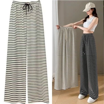 Pantaloni donna a righe larghi Everyday adatti per pi�� stagioni - Immagine 1 di 4