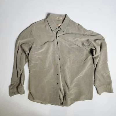 Arrow мужской классический крой 17 34/35 желтовато-коричневый сатин платье рубашка с длинным рукавом на пуговицах - Изображение 1 из 3