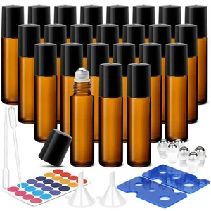 ComSaf 24 flaconi roll on per oli essenziali 10 ml con chiusura a triplo blocco - Foto 1 di 9
