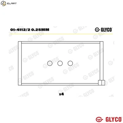 CONNECTING ROD BEARING 01-4112/2 0.25mm +0.25mm FOR 170A.000/046 141A.000 0.7L - Image 1 of 4