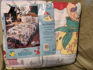 Vintage Figur Kleine Meerjungfrau Decke 72X90 Disney Prinzessin NEU - Bild 1 von 4