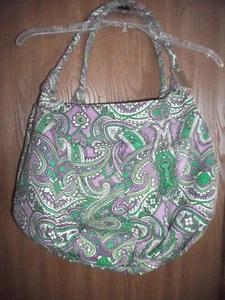 Bolso de Mano MASSINI Lavanda Verde Cachemira Lona Nuevo con Etiquetas - Imagen 1 de 4