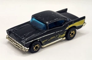 Vintage Hot Wheels '57 Chevy Black W/ Yellow 1976 Hong Kong - Picture 1 of 5