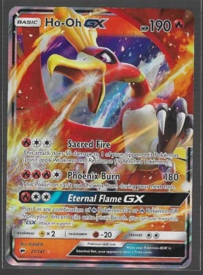 Pokemon Card Ho-Oh GX Ultra Rare - 21/147 SM Burning Shadows - NM/Mint - Image 1 of 2