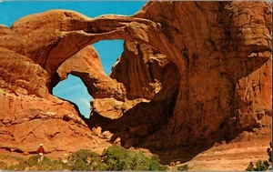 UTAH OREM DOUBLE ARCH ARCHES NATIONAL MONUMENT LUSTERCHROME RPPC POSTCARD ~20 - Picture 1 of 2