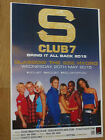 S Club 7 concert poster - Glasgow 2015 show tour live music band gig memorabilia
