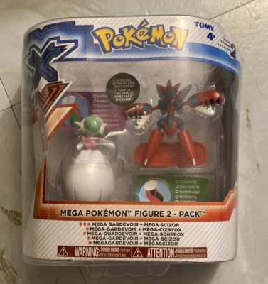 TOMY Pokemon XY Mega Pokemon Figura Paquete de 2 - Mega Gardevoir y Mega Scizor Nuevo en Paquete Foto 1 de 4