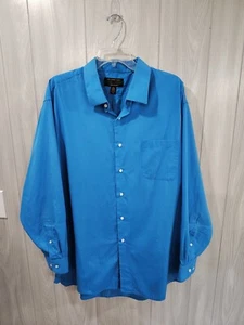 Alexander Julian Colours Shirt Mens Blue Solid Long Sleeve Button Up Size 2xl - Picture 1 of 6