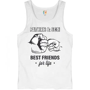 Father & Son Best Friends For Life Tank Top Fist Bump Father's Day Men's Top - Picture 1 of 7