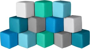 Foam Building Blocks for Kids: 12-Pieces PU Leather Colorful Foam Blocks - Build - Picture 1 of 8