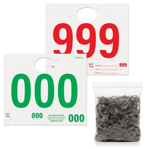 Car Service Tags with 1000 Metal Key Rings - Picture 1 of 5