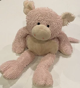 2011 Animal Adventure Pig Plush Stuffed Pink Soft Toy Sewn Eyes Tan Swirl Belly - Picture 1 of 9