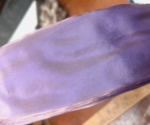 vintage rayon acetate 1940s ribbon wire 2" lavender shimmer 1yd made in France - Picture 1 of 4