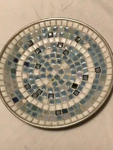 Mosaic Tile Dish~Mid Century Modern~Blue & White~Trinket Dish~Display Piece - Picture 1 of 5