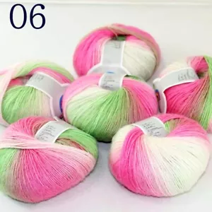 Sale 6Ballsx50gr Rainbow Blankets Rug Shawl Cashmere Wool Hand Crochet Yarn 06 - Bild 1 von 12