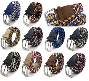 Gloop Unisex Damen Herren Geflochtener Stoffgürtel stretch elastisch dehnbar - Bild 1 von 32