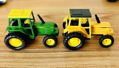 1/43 John Deere 3185 with FWA Farm Toy Tractor Diecast Friction Hong Kong Lot x2 - Image 1 of 4