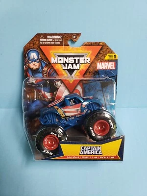 Camión Monster Jam Capitán América Serie 1 Marvel Escala 1/64 NUEVO para 2024 Foto 1 de 4