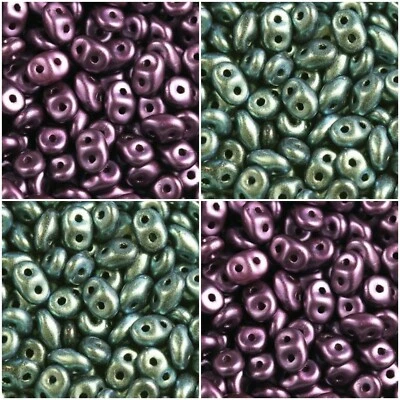 SuperDuo Beads - 10g - Czech Super duo Twin hole Beads - Image 1 of 3