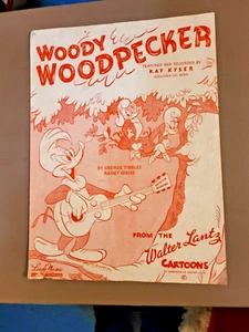 Partituras vintage 1958 Leeds Music Walter Lantz dibujos animados pájaro carpintero leñoso - Imagen 1 de 7