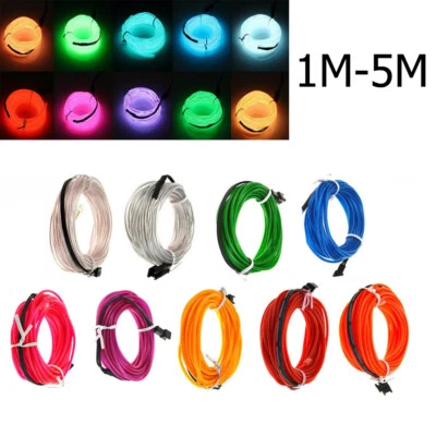 1m-5m El Wire String Light Diy Led Waterproof Outdoor Lights Flexible Mini Neon - Image 1 of 4