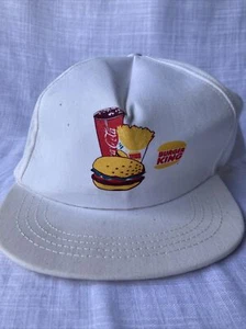 VTG Burger King Hat Snapback Burger Fries Coca Cola Cup Baseball Cap Whopper USA - Picture 1 of 12