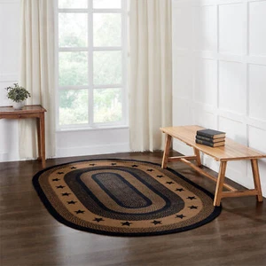Area Rug Farmhouse Star Jute Country 60x96 Oval No Slip Floor Decor VHC Brands - Picture 1 of 8