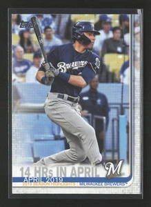 2019 Topps Update #US216 14 HRs in April Milwaukee Brewers - Picture 1 of 2