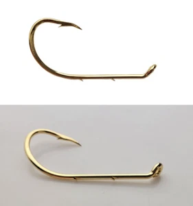 Mustad 92641-GL Gold Baitholder Hook Offset Beak (size:5/0,6/0,qty:50pcs) REPACK - Picture 1 of 3