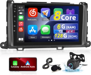 6+128G Android13 Car Stereo Carplay GPS Radio Camera for Toyota Sienna 2011-2014 - Imagen 1 de 24