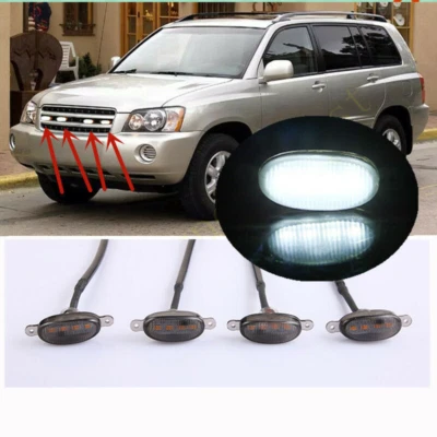 Smoke Front Grille White LED Light Raptor Style For Toyota Highlander 2001-2007 - Image 1 of 4